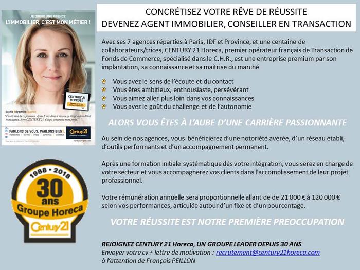 CENTURY 21 Groupe Horeca recrute ! – CENTURY 21 Axxis 83 